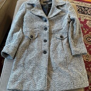 Giacca Gallery Wool Blend Long Peacoat Coat Lined (NH)